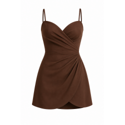 Vestido corto marrón