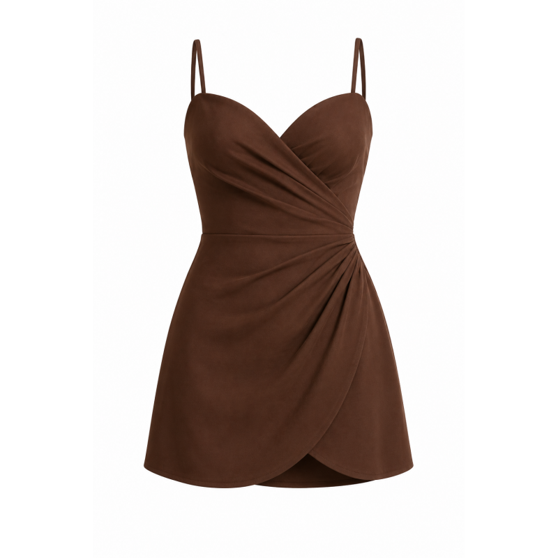 Vestido corto marrón